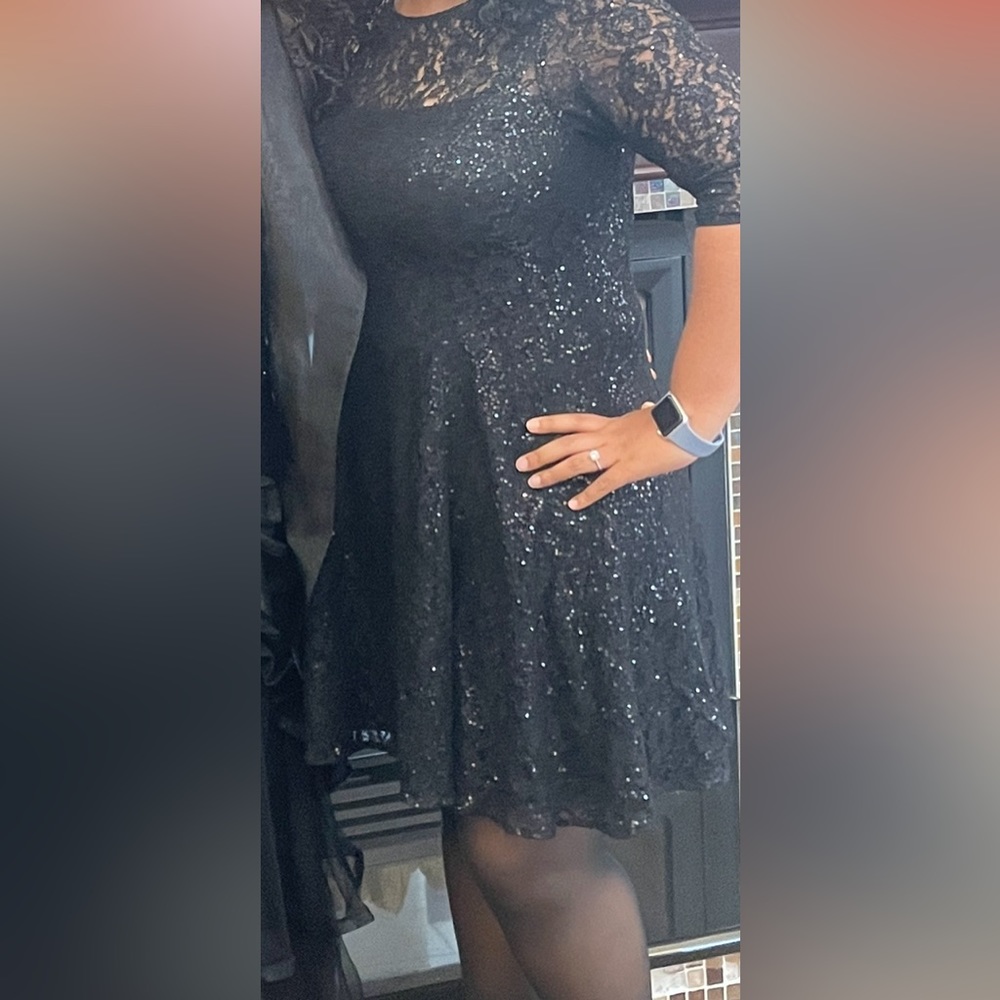 Black dress, shimmer, formal